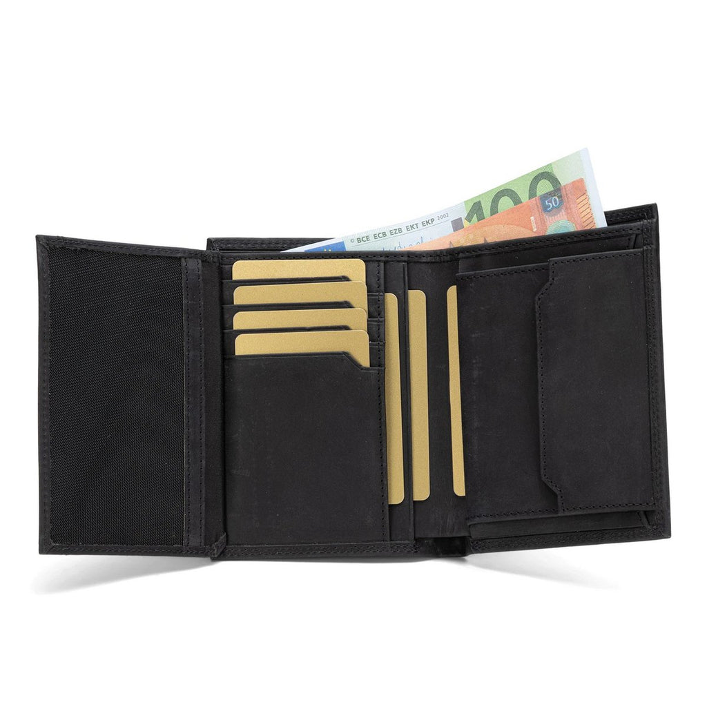SERASAR Vintage Black Leather RFID Wallet – image 5