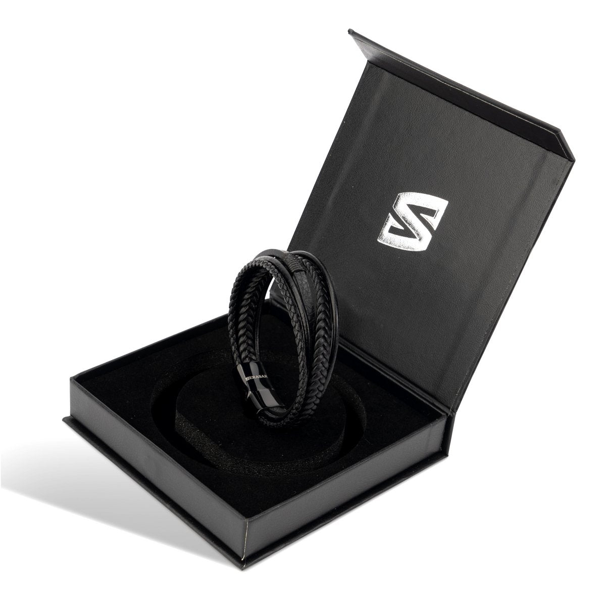 SERASAR Wild Black Leather Bracelet – image 2