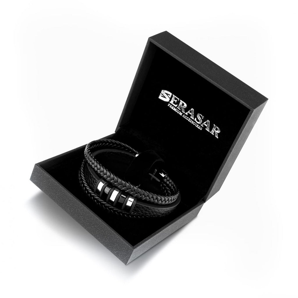 SERASAR Glorie Black Leather Bracelet – image 2