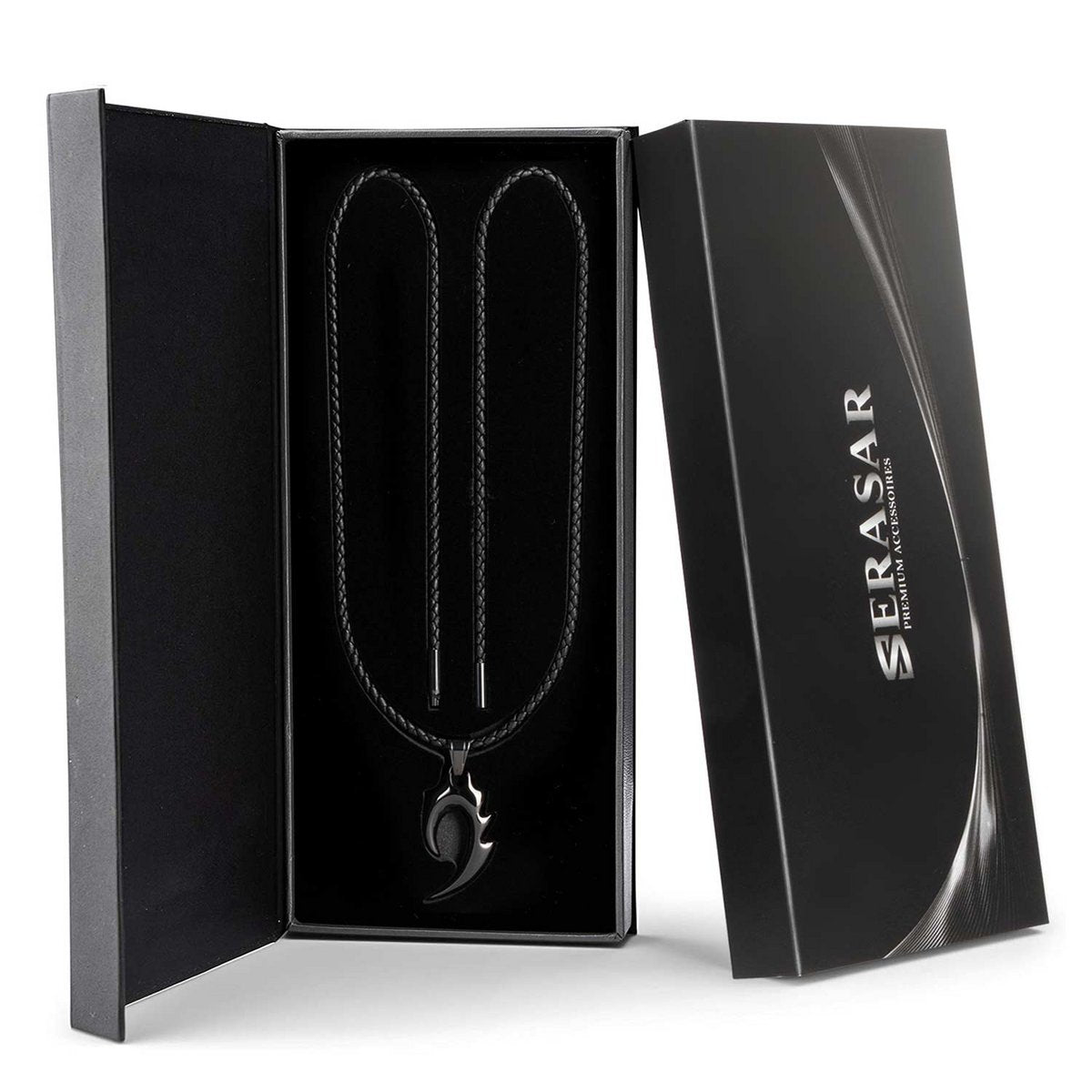 SERASAR Vlam Black Leather Necklace – image 2