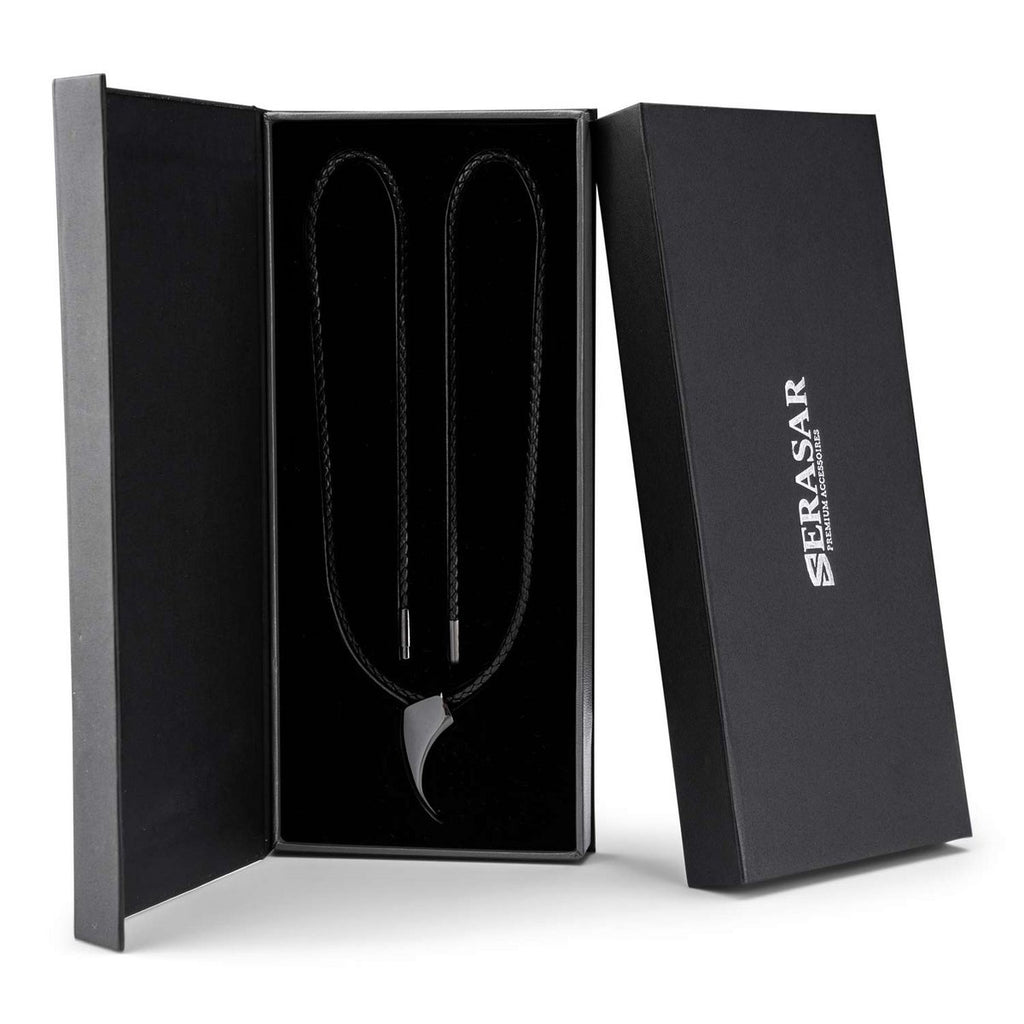 SERASAR Wolf Black Leather Necklace – image 2