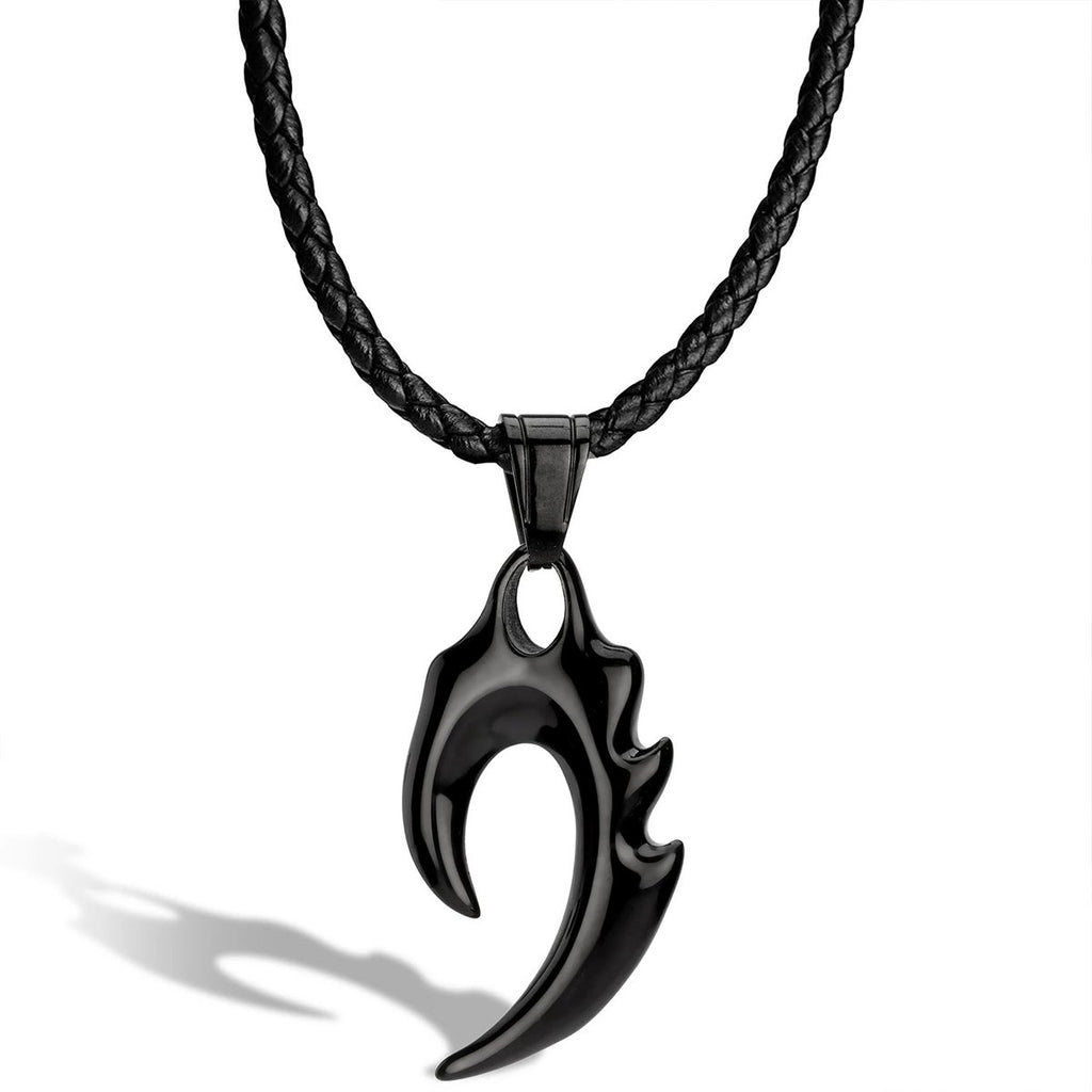 SERASAR Vlam Black Leather Necklace