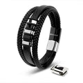 SERASAR Glorie Black Leather Bracelet