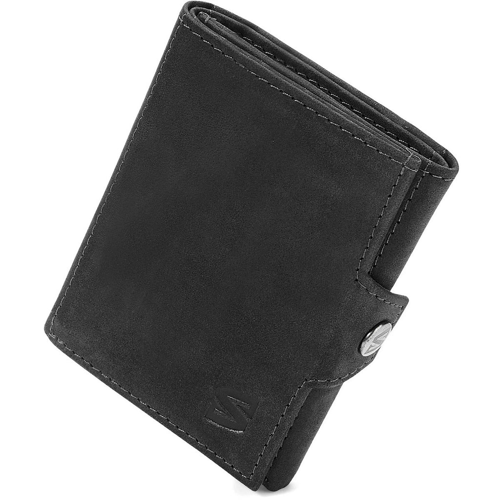 SERASAR Genius Black Leather RFID Wallet