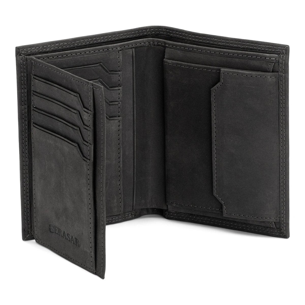 SERASAR Vintage Black Leather RFID Wallet – image 3