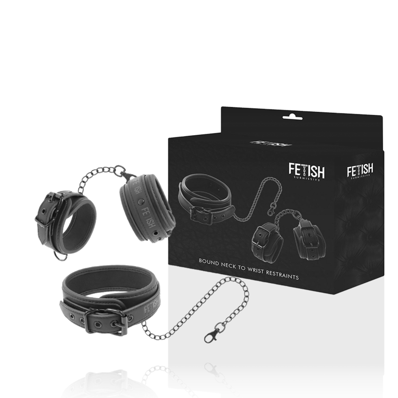 Vegan Leather Necklace And Handcuffs With Noprene Lining – image 2