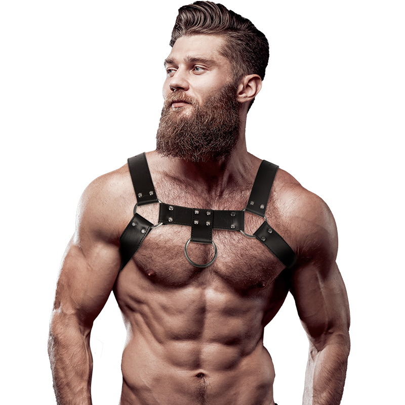 Vegan Leather Chest Strap Harness – Black