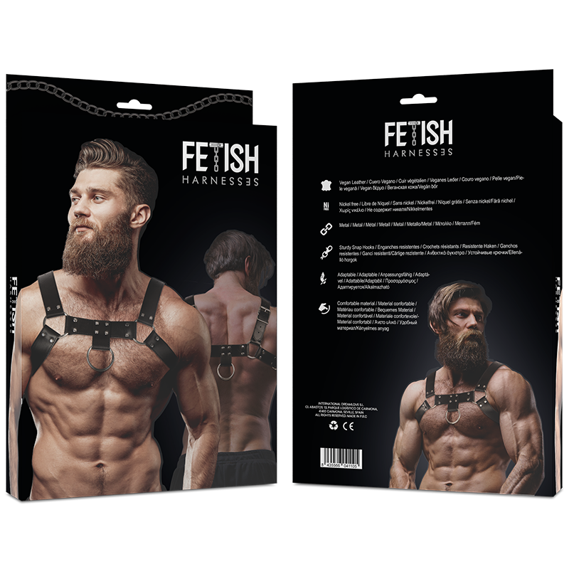 Vegan Leather Chest Strap Harness – Black – image 2