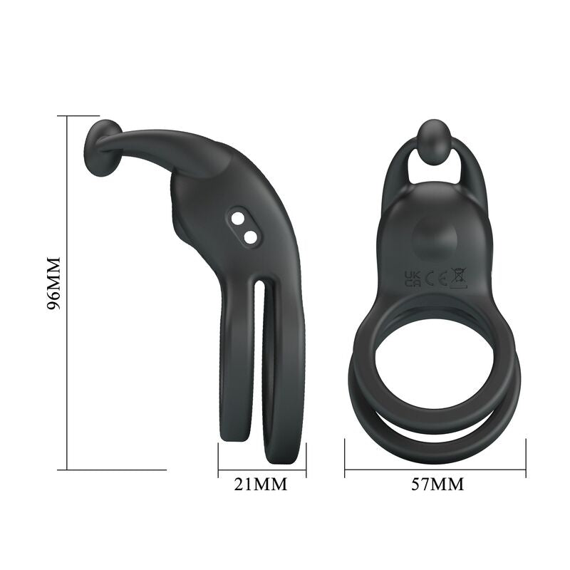 Pretty Love Goodwin Rechargeable Vibrating Cock Ring – Black – image 10