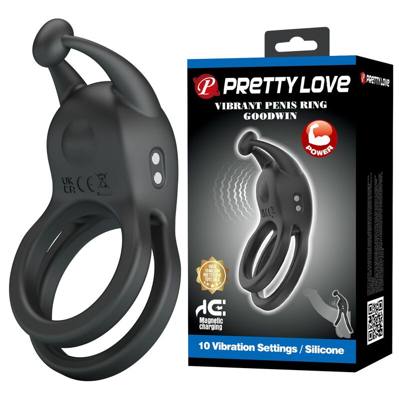 Pretty Love Goodwin Rechargeable Vibrating Cock Ring – Black – image 14