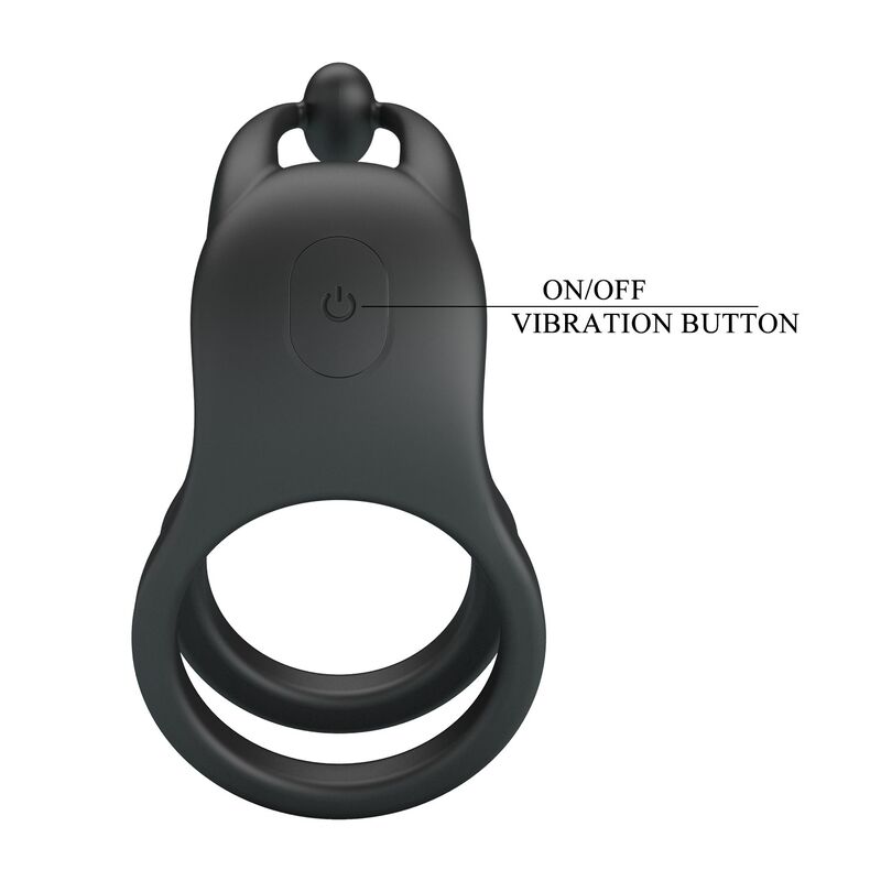 Pretty Love Goodwin Rechargeable Vibrating Cock Ring – Black – image 2
