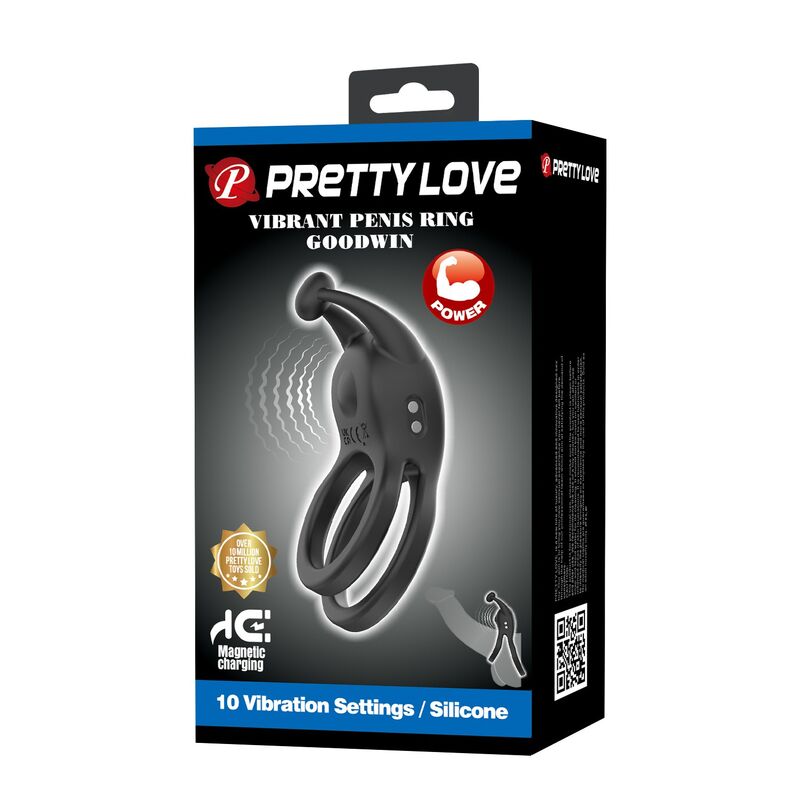 Pretty Love Goodwin Rechargeable Vibrating Cock Ring – Black – image 13