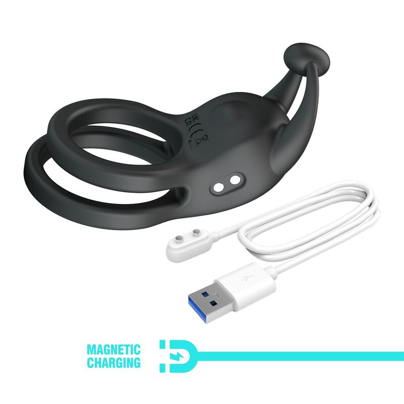 Pretty Love Goodwin Rechargeable Vibrating Cock Ring – Black – image 12
