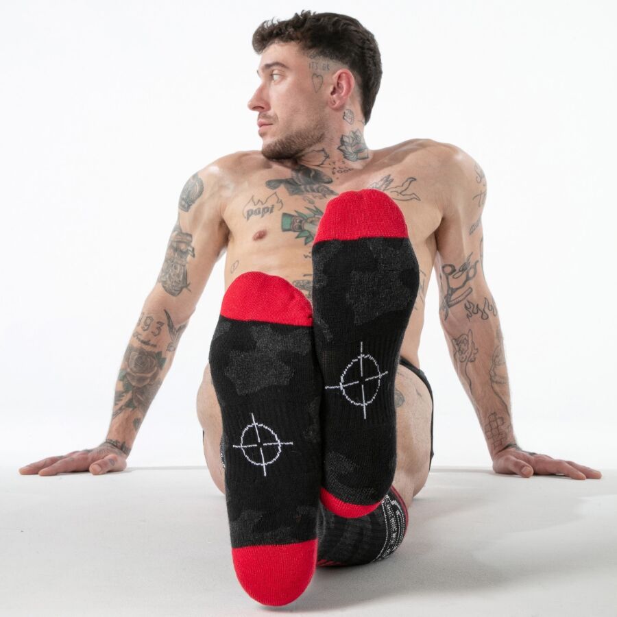Locker Gear Full Military Knee High Socks – Red – image 3