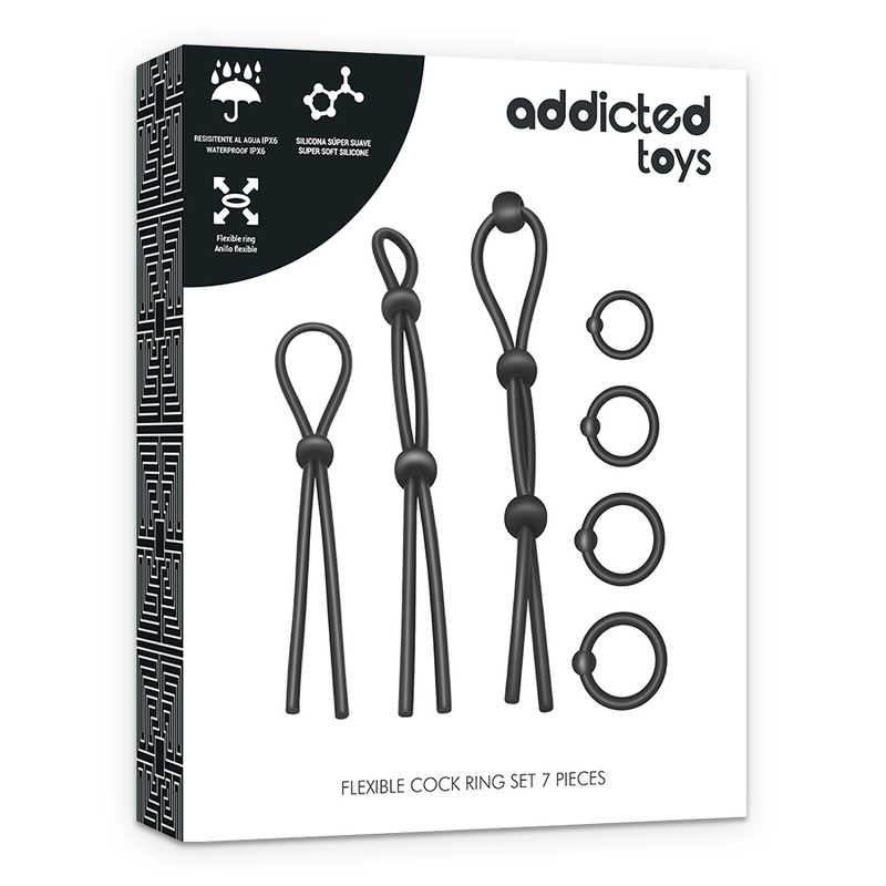 Addicted Toys Flexible Silicone Cock Ring Set – 7 Pieces – image 7